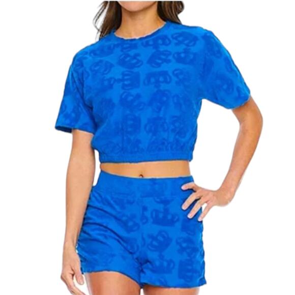 NWT Juicy Couture Terry Cropped Top Medium - Picture 2 of 9